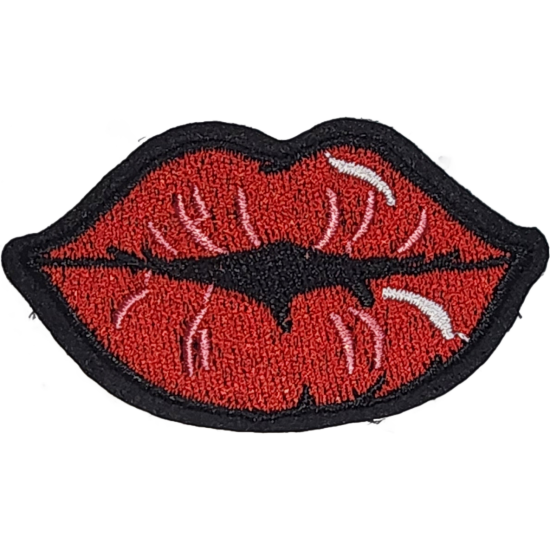 Red Black Outline Lips with Highlight I/O
