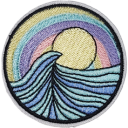 Light Blue Yellow Purple Pink Gradient Waves with Sun I/O