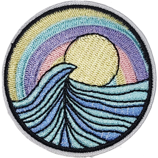 Light Blue Yellow Purple Pink Gradient Waves with Sun I/O