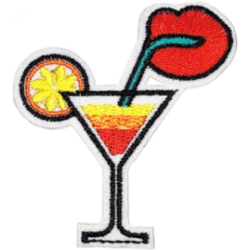 Red Orange Yellow Gradient Cocktail with Lime and Cherry I/O