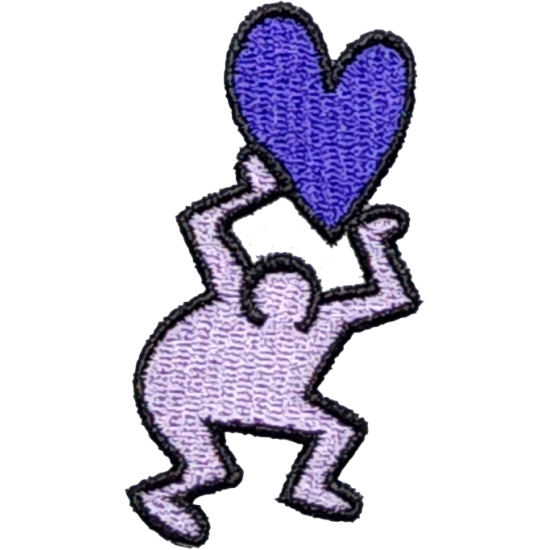 Light Purple Blue Outline Figure with Heart I/O
