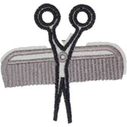 Gray Black White Outline Scissors with Comb I/O