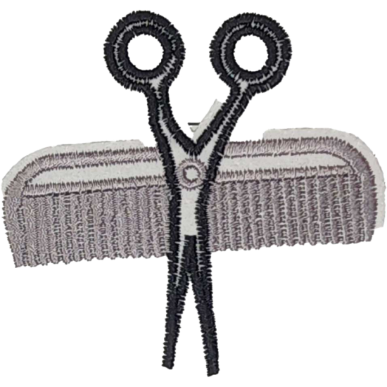 Gray Black White Outline Scissors with Comb I/O