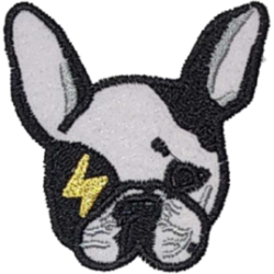 Black White Gold Lightning Bolt Eye French Bulldog Frenchie I/O