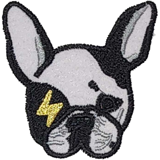 Black White Gold Lightning Bolt Eye French Bulldog Frenchie I/O