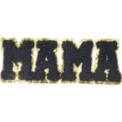 Black Gold Outline Text with "MAMA" I/O