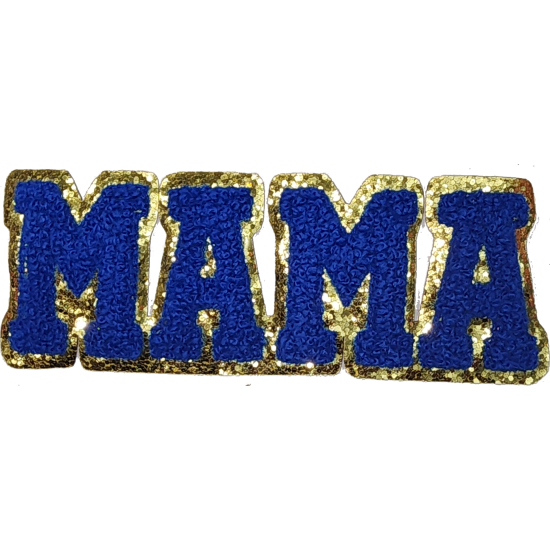 Blue Gold Outline Text with "MAMA" I/O