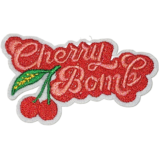 Red Pink Green Cursive Script Text Cherry Bomb I/O