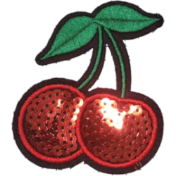 Red Sequins Black Green Cherries I/P