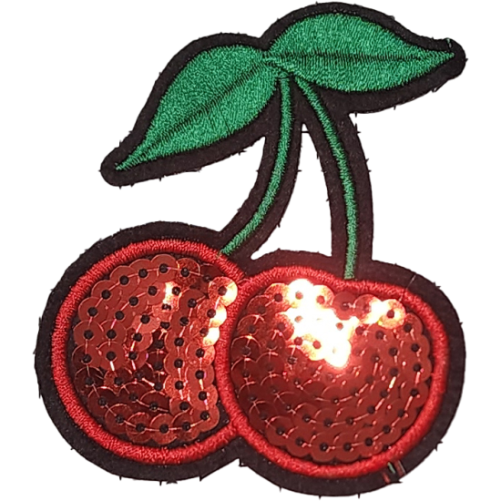 Red Sequins Black Green Cherries I/P