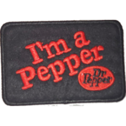 Black Red Outline Text with "Im a Pepper" and "Dr Pepper Logo" I/O