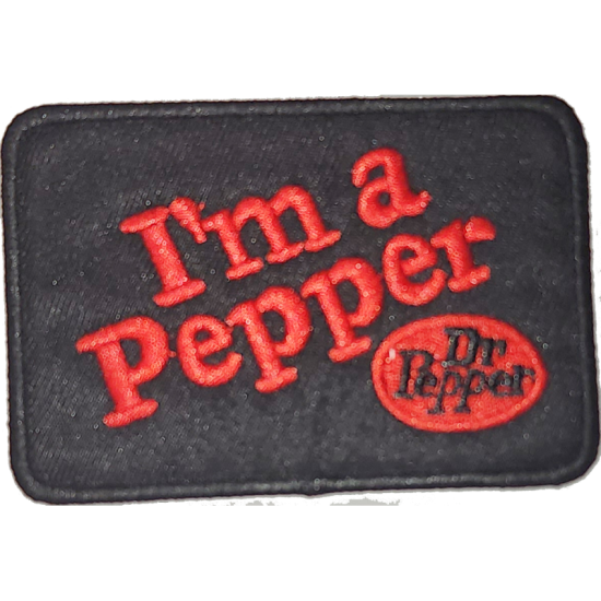 Black Red Outline Text with "Im a Pepper" and "Dr Pepper Logo" I/O