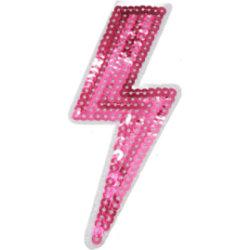 Hot Pink Sequin Lightning Bolt I/O