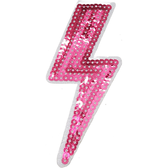 Hot Pink Sequin Lightning Bolt I/O