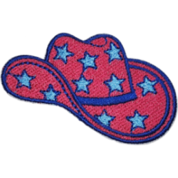 Red Blue Stars Blue Outline Cowboy Hat I/O