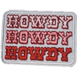White Red Pink Outline Text HOWDY I/O