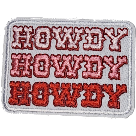White Red Pink Outline Text HOWDY I/O