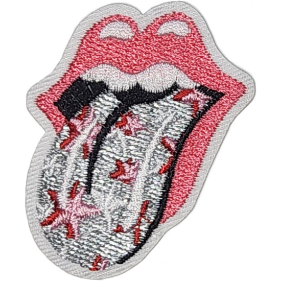 Pink White Black Rolling Stones Inspired Lips/Tongue with Stars I/O
