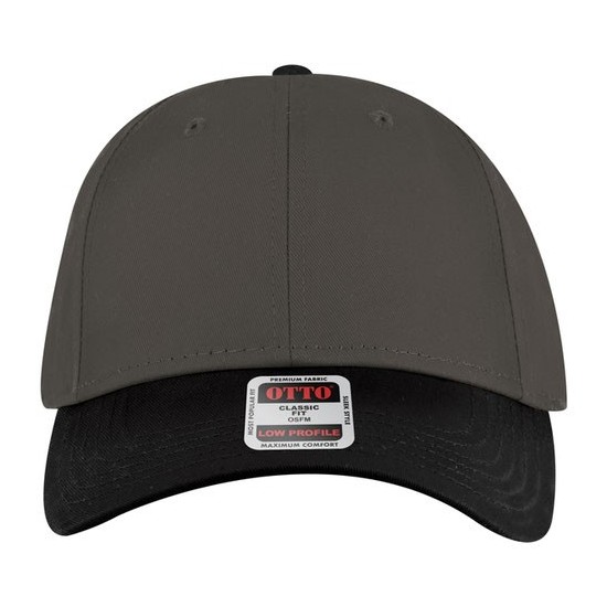 OTTO CAP 6 Panel Low Profile Ch.Gry Baseball Cap Blk/Ch.Gry/ OSFM -Adult