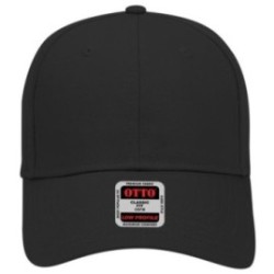 OTTO CAP 6 Panel Low Profile Black OSFM - Adult Baseball Cap