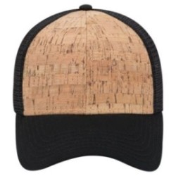 OTTO CAP 6 Panel Low Profile Crk/Bg Blk Mesh Back Trucker Hat Blk Cork/ OSFM - Adult