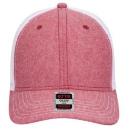 OTTO CAP 6 Panel Low Profile Dk.Kha/Wht Mesh Back Trucker Hat Dk.Kha/ OSFM -Adult